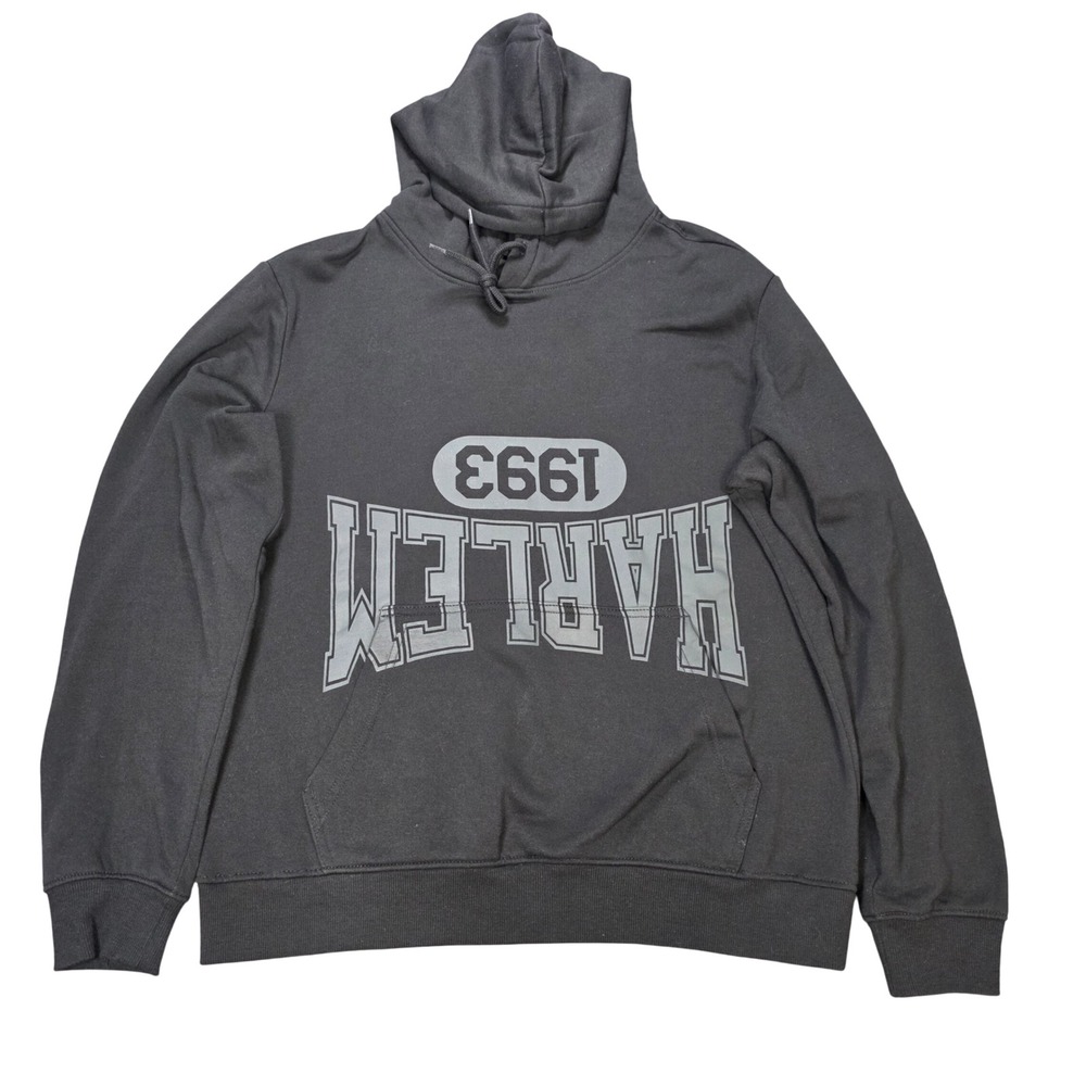 H&M Upside-Down Harlem 1993 Graphic Hoodie Men's Size M Black Regular Fit